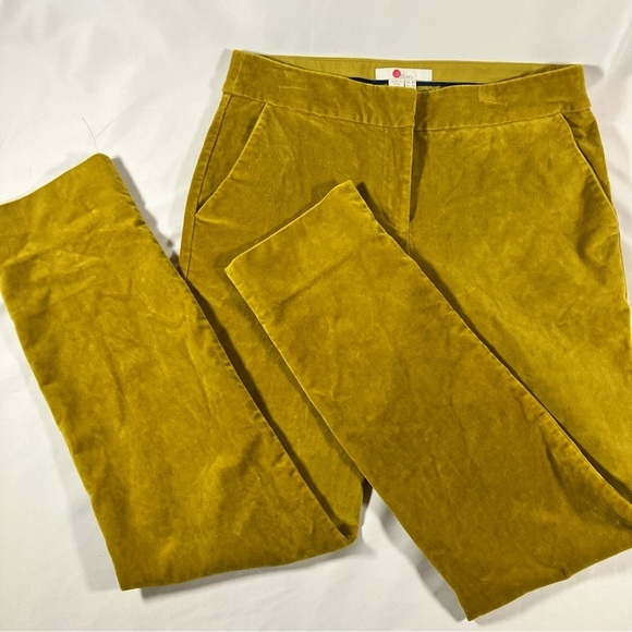 Boden Pants - Boden velvet dark yellow mustard pants, Kew style, ankle trousers cottage sz 4